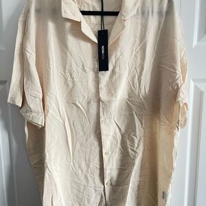 Fashion Nova Men’s - OffWhite Casual Button Down Shirt